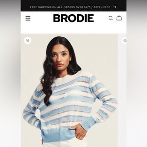 Brodie Cashmere Striped Sweater